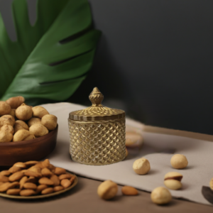 Crystal Glass Dry Fruit Box Gold - Image 2