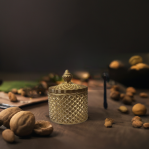 Crystal Glass Dry Fruit Box Gold - Image 4