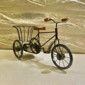 Cycle Rikshaw With Basket Decorative Showpiece - 20 cm  (Iron, Black) - Image 3