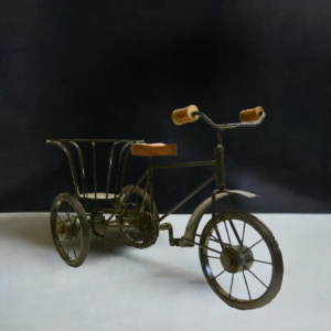 Cycle Rikshaw With Basket Decorative Showpiece - 20 cm  (Iron, Black) - Image 4