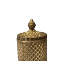 Crystal Glass Dry Fruit Box Gold