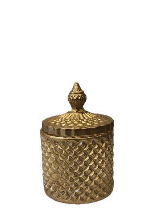 Crystal Glass Dry Fruit Box Gold
