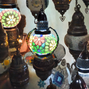 Mosaic Decorated White Glass Hanging Light - Image 4