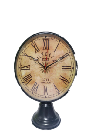 Victoria Station Inspired Vintage Table Clock with Intricate Design
