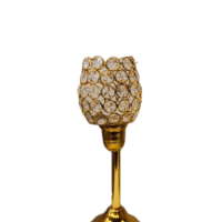 Golden Plated Crystal Candle Holder Standard