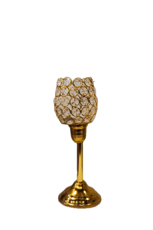 Golden Plated Crystal Candle Holder Standard